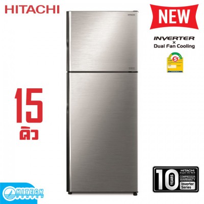 HITACHI ตู้เย็นฮิตาชิ 2 ประตู INVERTER 15 คิว R-V400PD สีเงิน BSL 