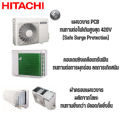 HITACHI แอร์ เครื่องปรับอากาศ ระบบฟอกอากาศ PM2.5 inverter รุ่น RAS-DH24CLT  22030 BTU ส่งฟรี