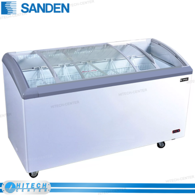 SANDEN ตู้แช่แข็งฝากระจกโค้ง ความจุ 14.8 คิว รุ่น SNC-0435 (ส่งฟรีทั่วไทย) 