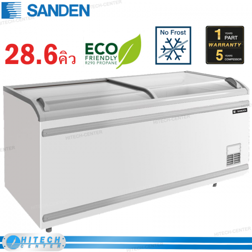 SANDEN ตู้แช่แข็งกระจกโค้งซันเด็น 28.6 คิว SNC-0855 (ส่งฟรีทั่วไทย) 
